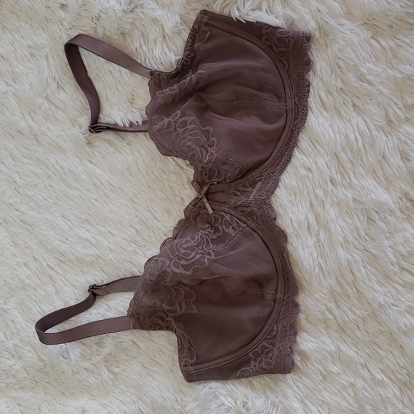 Hsia lace bra, women's size 34D purple sheer - Picture 2 of 6